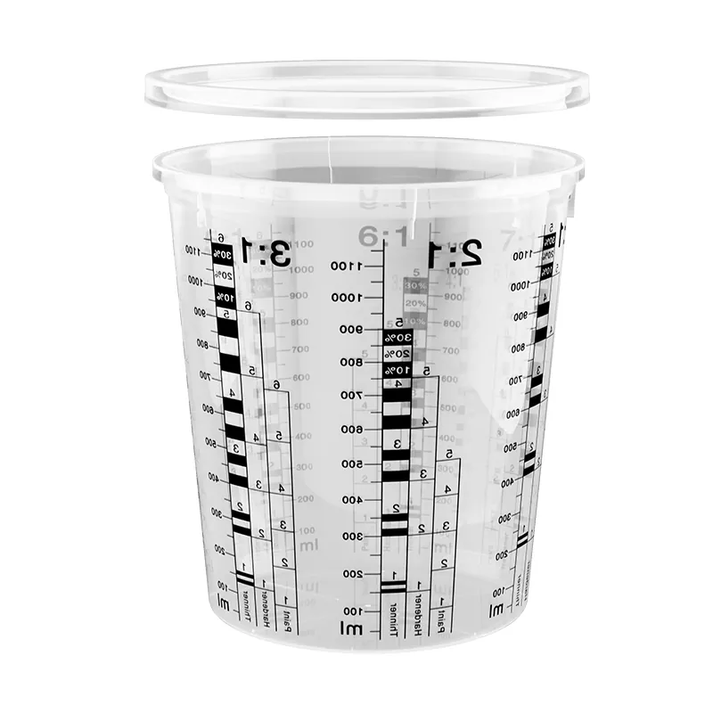 1370ml PP 뚜껑이있는 자동차 페인트 믹싱 컵
