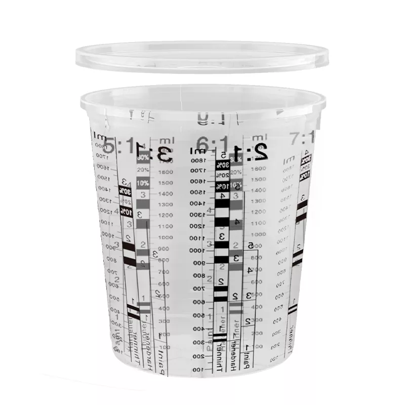 뚜껑이있는 2250ml PP 자동차 페인트 믹싱 컵