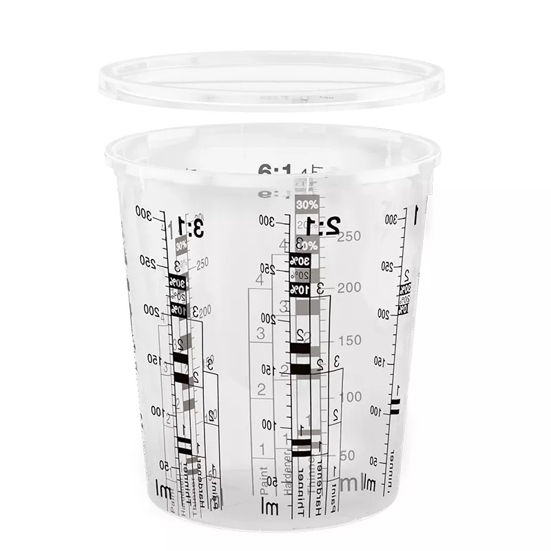 뚜껑이있는 385ml PP 자동차 페인트 믹싱 컵