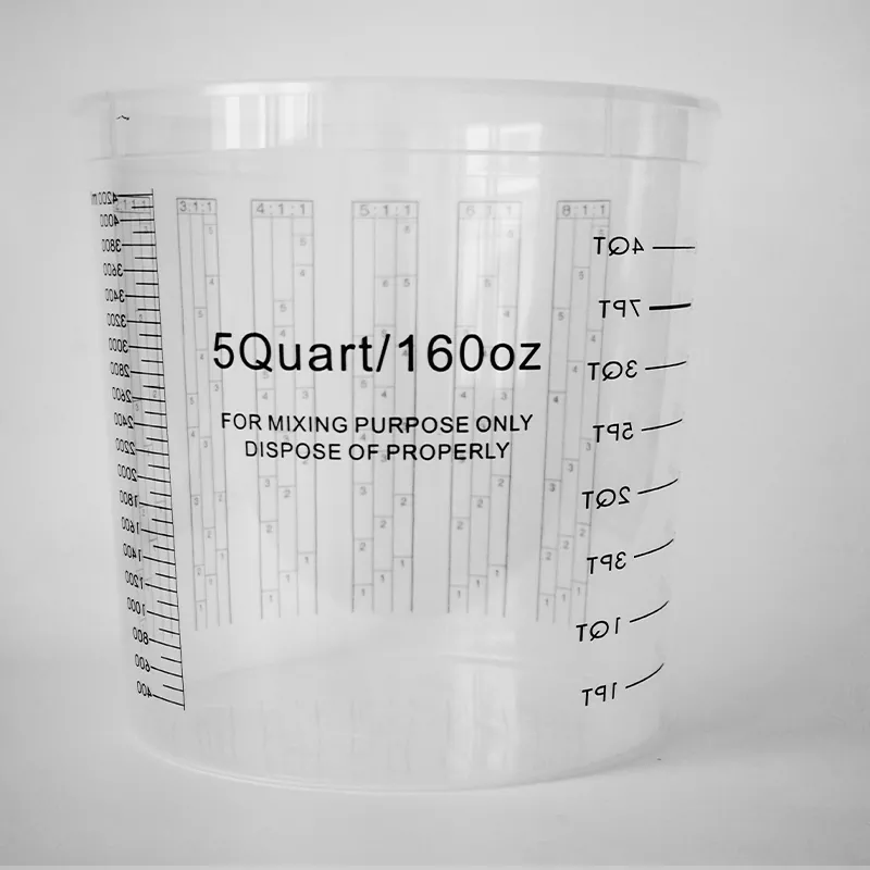 뚜껑이있는 5000ml PP 자동차 페인트 믹싱 컵